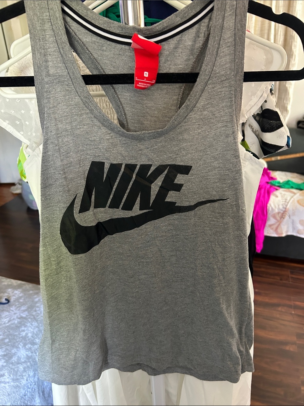 Nike Grey Tank with Black Swoosh Logo